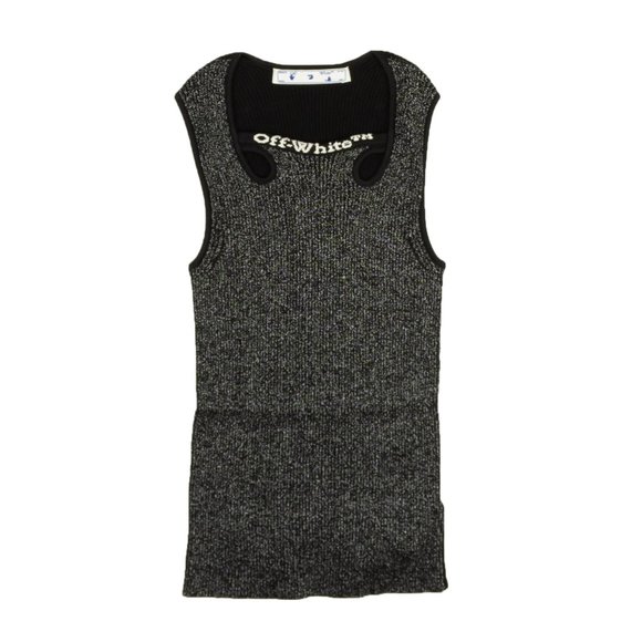 OFF-WHITE C/O VIRGIL ABLOH Black Shiny Logo Tank Top Size 2/38 $1035